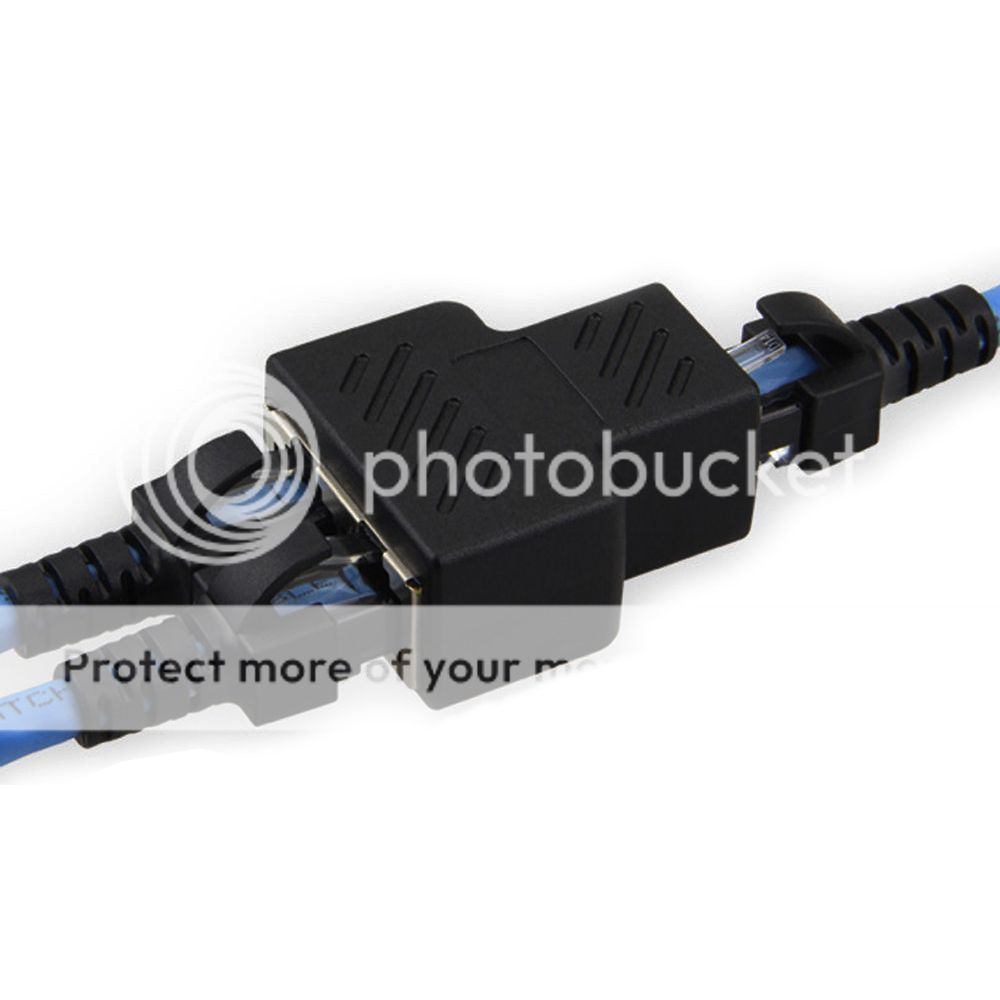 RJ45 LAN Splitter Plug Network Double Adapter Coupler Cable